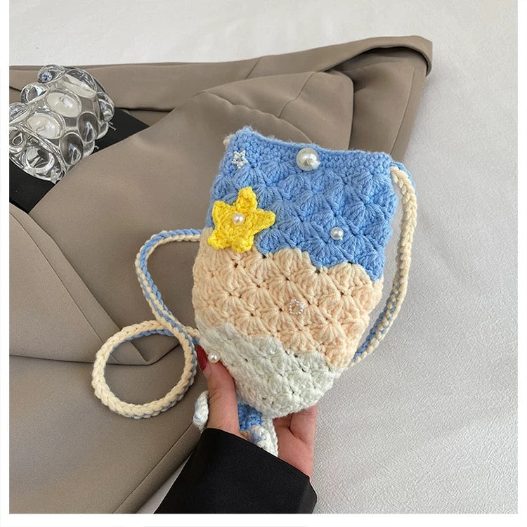 Little Mermaid - Handmade Crochet Mini Phone Bag | Cute Crossbody Gift Pouch