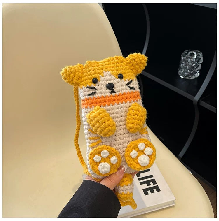 Little Tiger Milo - Handmade Crochet Mini Phone Bag | Cute Crossbody Gift Pouch
