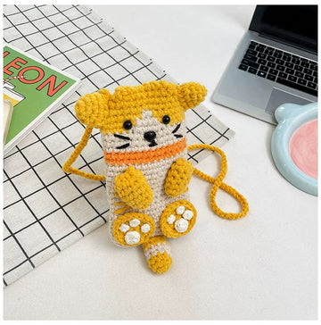 Little Tiger Milo - Handmade Crochet Mini Phone Bag | Cute Crossbody Gift Pouch