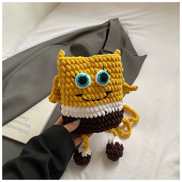 Choco Blink Monster - Handmade Crochet Mini Phone Bag | Cute Crossbody Gift Pouch