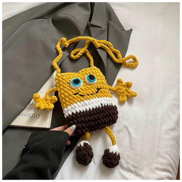 Choco Blink Monster - Handmade Crochet Mini Phone Bag | Cute Crossbody Gift Pouch