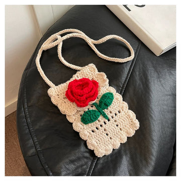 Ruby Rose - Handmade Crochet Mini Phone Bag | Cute Crossbody Gift Pouch