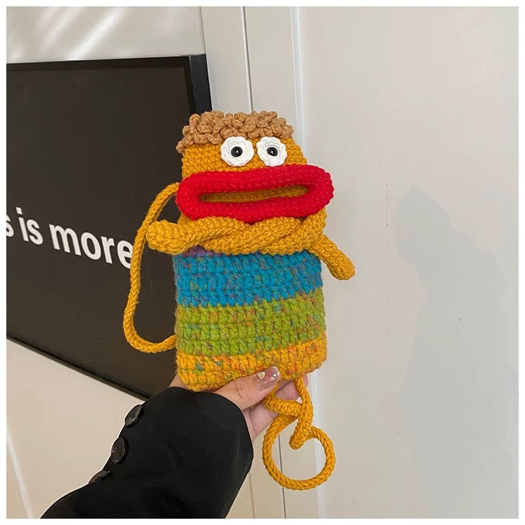 Happy Chatter Monster - Handmade Crochet Mini Phone Bag | Cute Crossbody Gift Pouch
