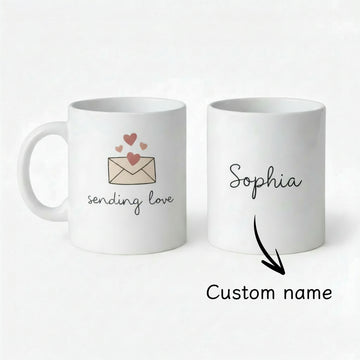 Sending Love – Personalised Text Mug with Gift Box | Thoughtful Gift for Her