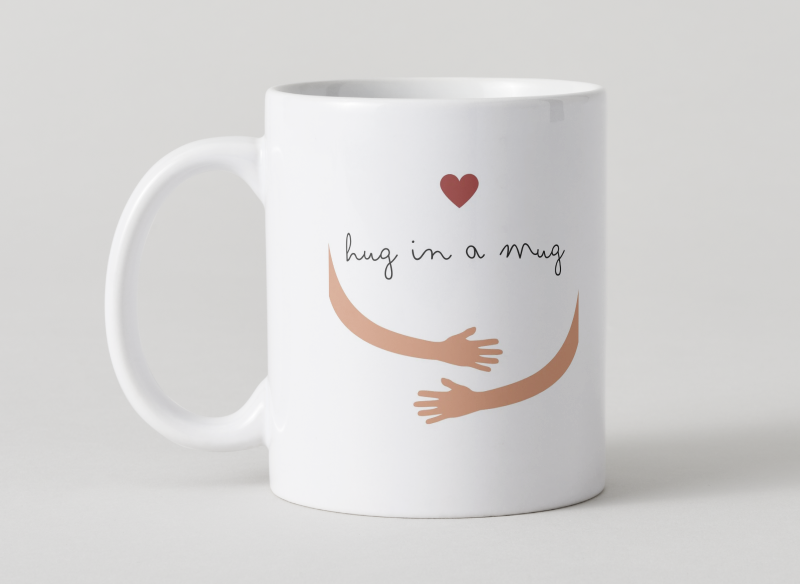 Hug In A Mug – Personalised Text Mug with Gift Box | Thoughtful Gift for Her
