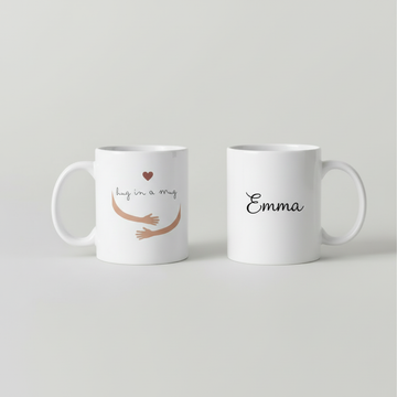 Hug In A Mug – Personalised Text Mug with Gift Box | Thoughtful Gift for Her