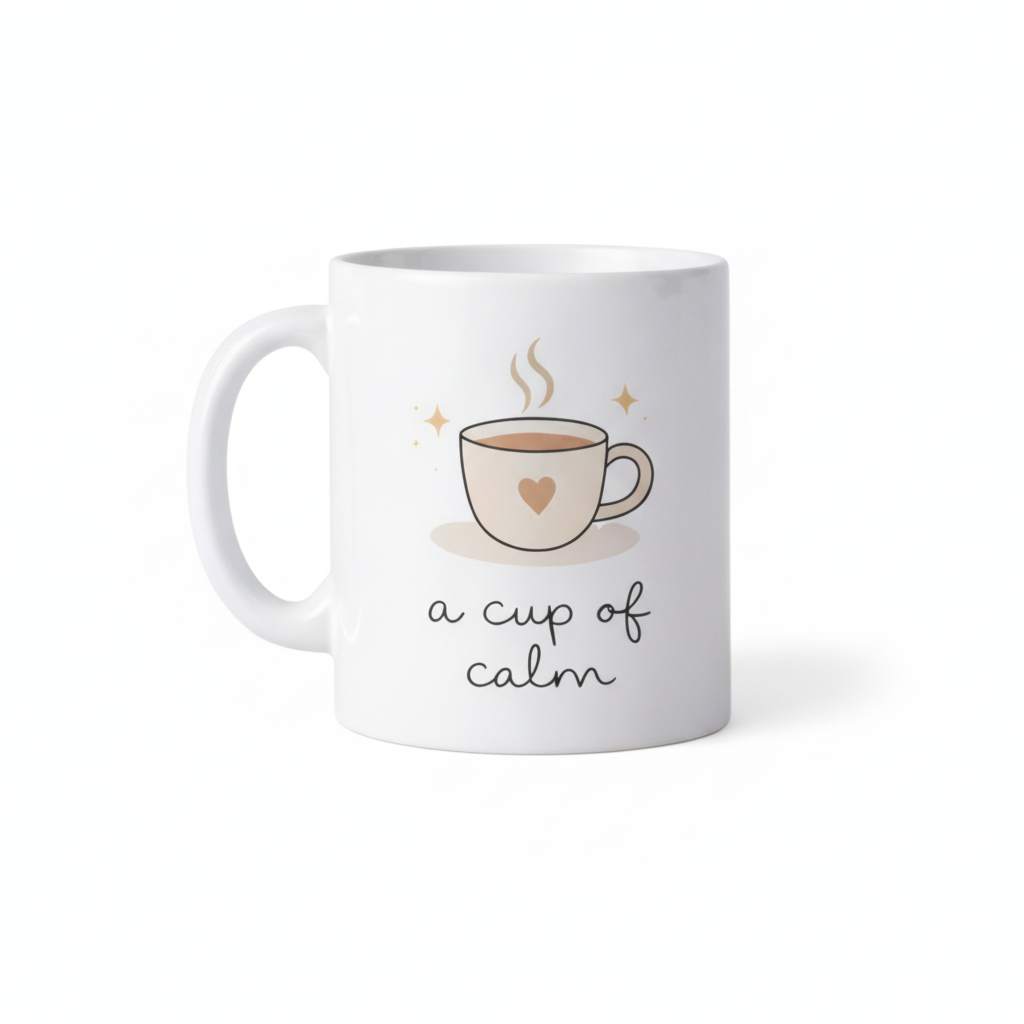 A Cup of Calm – Personalised Text Mug with Gift Box | Thoughtful Gift for Her