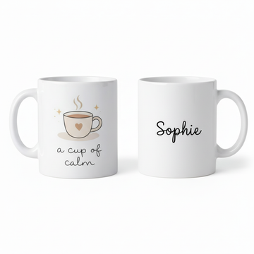 A Cup of Calm – Personalised Text Mug with Gift Box | Thoughtful Gift for Her