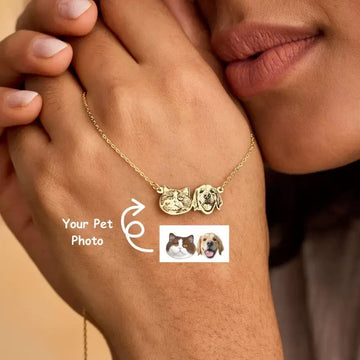 Personalised Multi Pet Portrait Necklace – Custom Photo Engraved