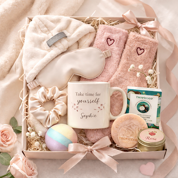 Cozy Self-Care Wellness Gift Box – Personalised Mug & Pamper Set