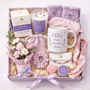 Lavender Calm & Comfort Gift Box – Personalised Self Care Gift for Her