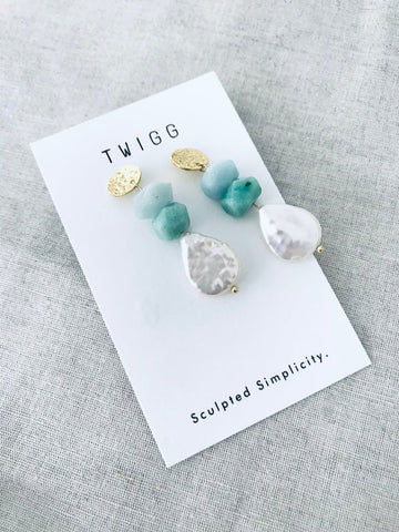 Handmade Twigg Ionian Pearl Stud Earrings