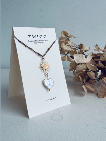 Twigg Handmade Celestial Heart Pearl Necklace