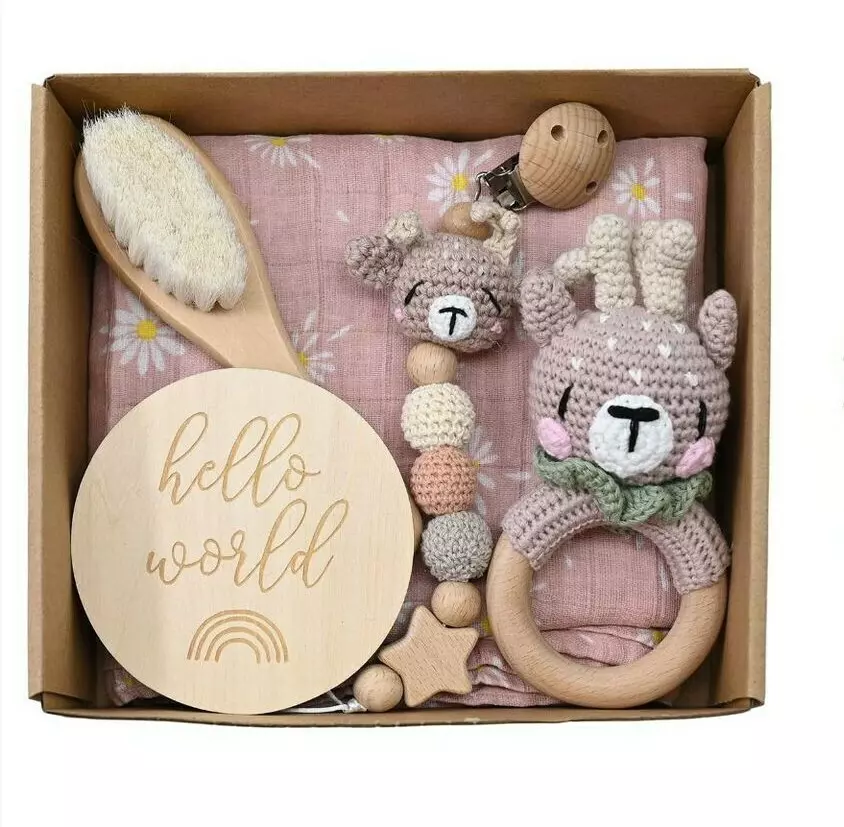 6-Piece Newborn Baby Shower Gift Box - Pink