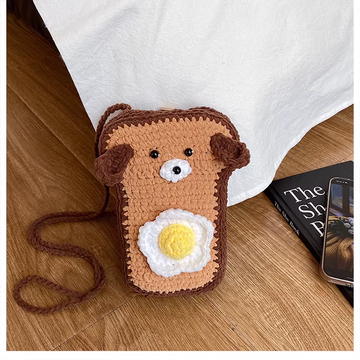Little Bear Toasty - Handmade Crochet Mini Phone Bag | Cute Crossbody Gift Pouch