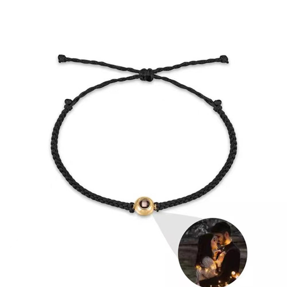 Personalized Photo Projection Bracelet Braided Rope