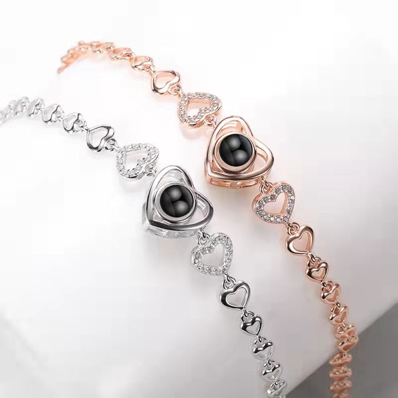 Personalized Photo Projection Bracelet Heart