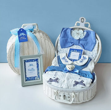 Vintage Baby Girl Gift Basket 9-Piece Set