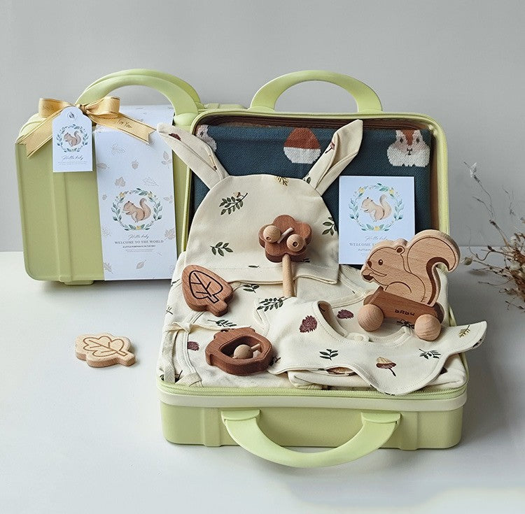 Woodland Newborn Gift Basket 14-Piece Set