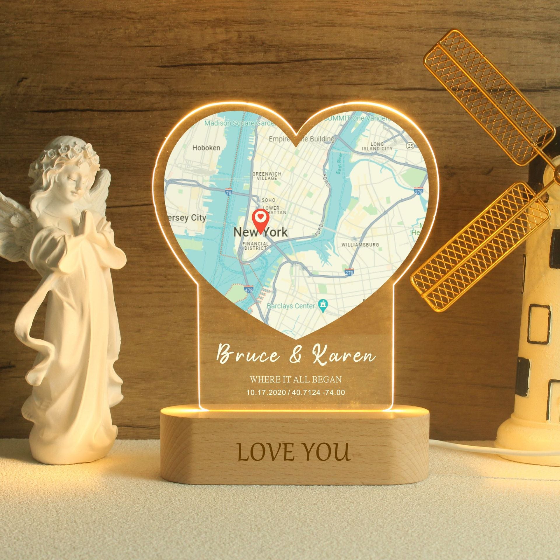 Personalised Night Light With Custom Regional Map Design