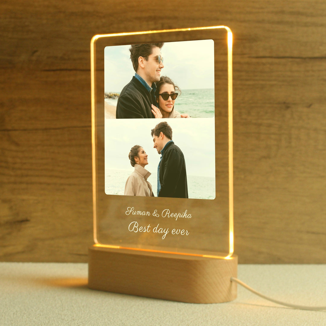 Personalised night light with custom photo and name – baby or her gift