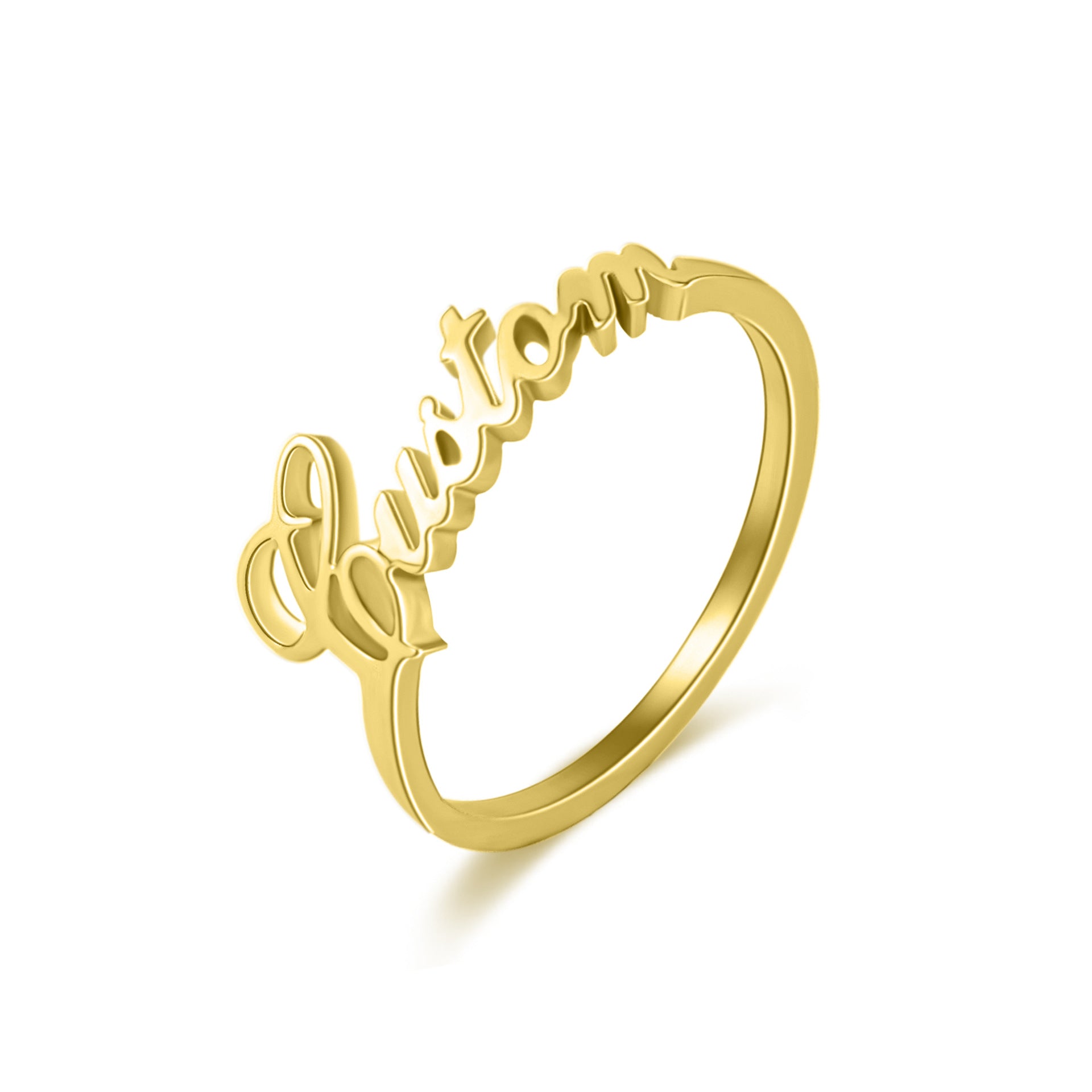 Personalised Name Ring – Custom Stainless Steel Script Ring for Her