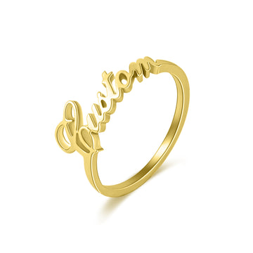 Personalised Name Ring – Custom Stainless Steel Script Ring for Her