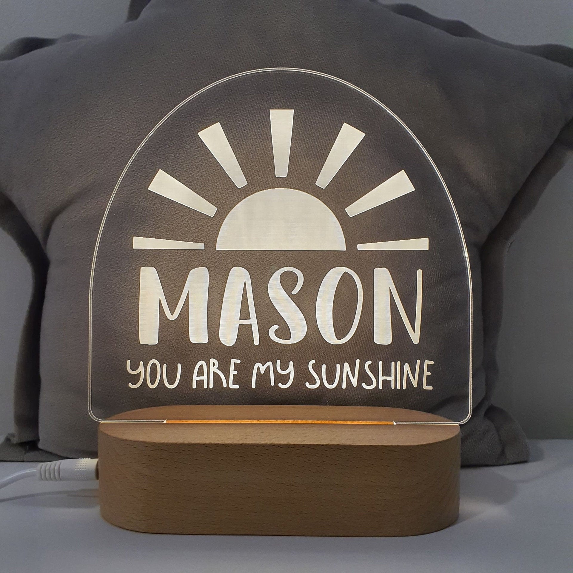 Personalised Kids Night Light With Custom Name - Sun Rise