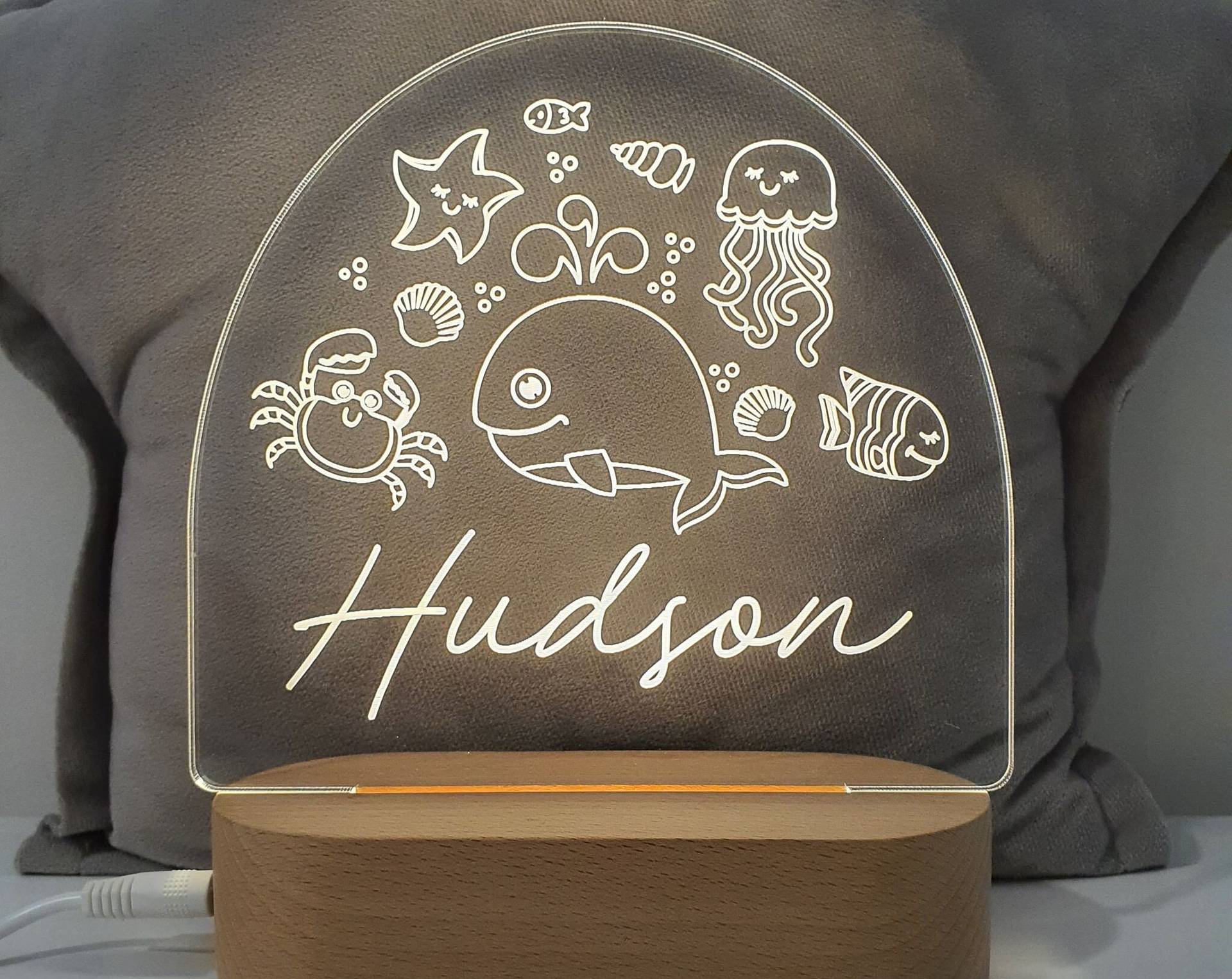 Personalised Kids Night Light With Custom Name - Sea World
