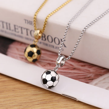 Personalised Football Necklace – Custom Engraved Soccer Pendant