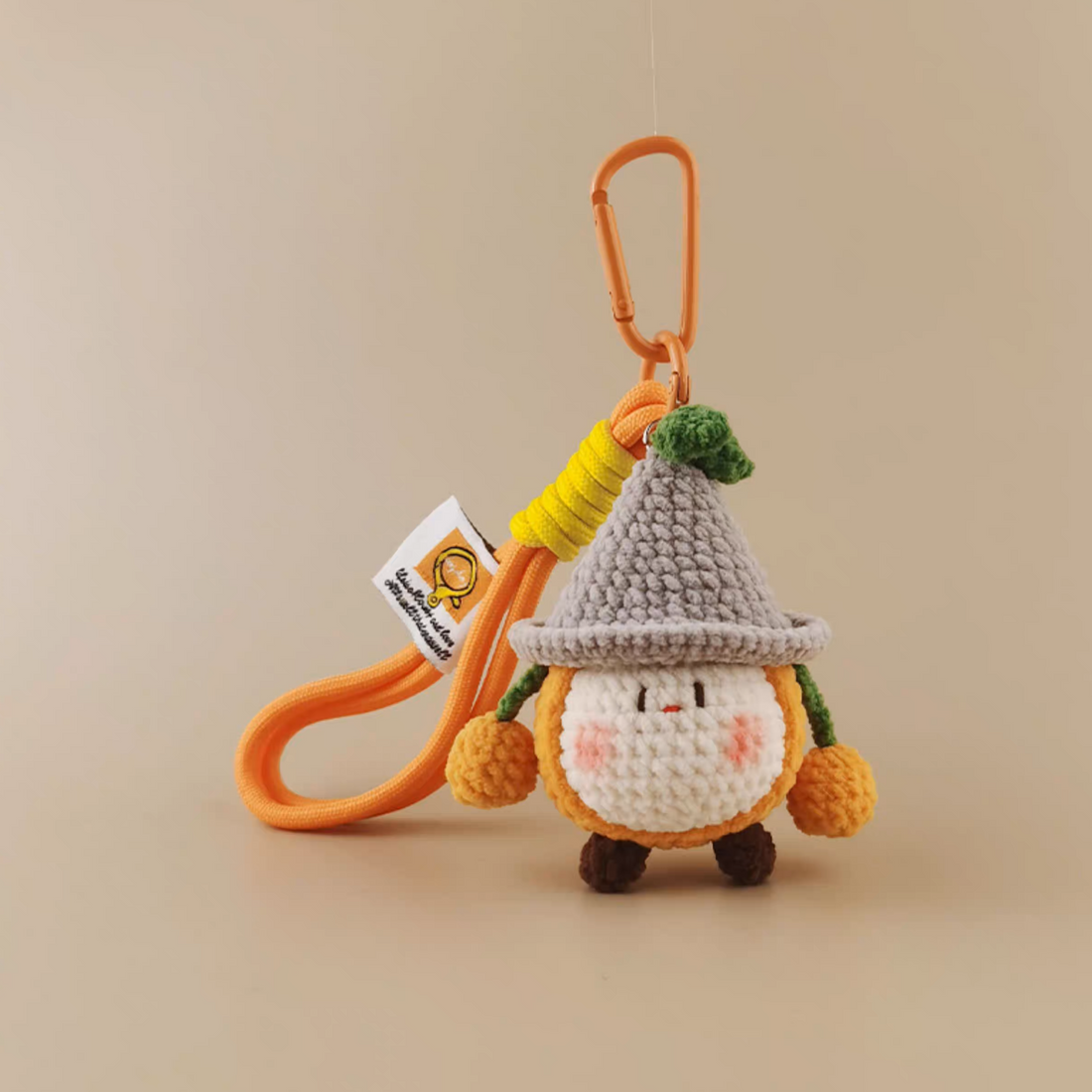 Warm Harvest handmade crochet charm orange bag charm and keyring gift for her
