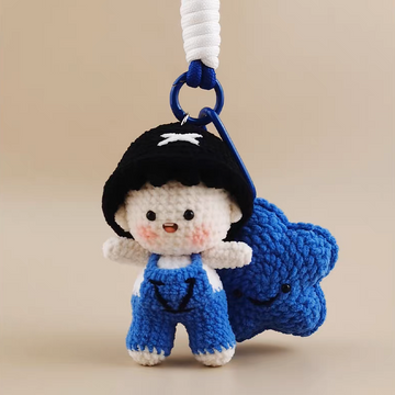 Bright Wishes handmade crochet charm star boy bag charm and keyring gift for her
