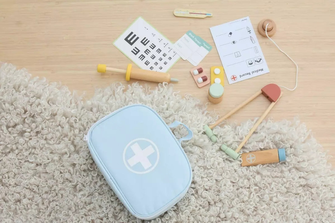 Tooky Toy Little Doctor Wooden Play Set In Carry Bag