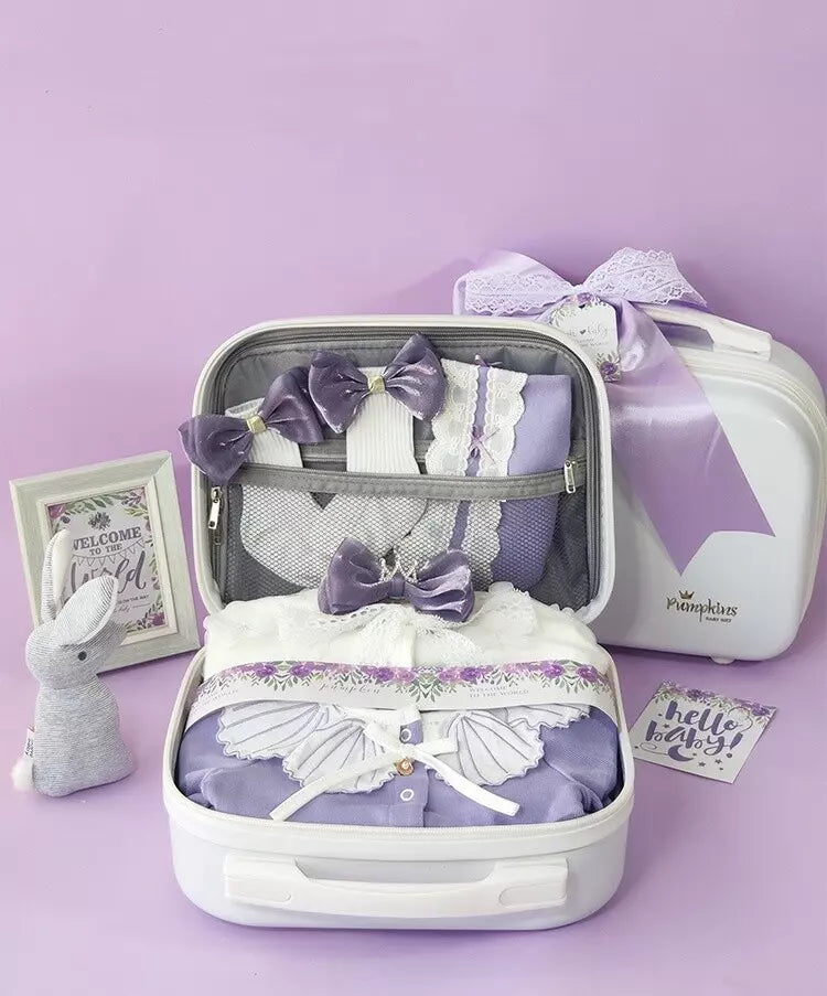 12-Piece Newborn Baby Girl Gift Basket Purple 0-3 months