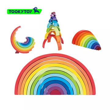 Tooky Toy Co Rainbow Stacker Large 12pcs