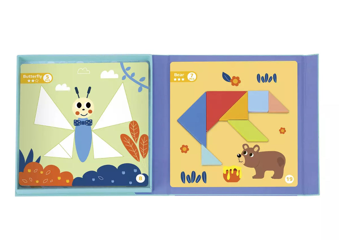 Tooky Toy Magnetic Tangram Animal Play Set