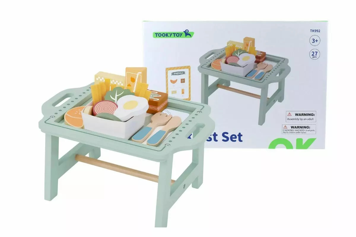 Tooky Toy Wooden Breakfast Pretend Play Set