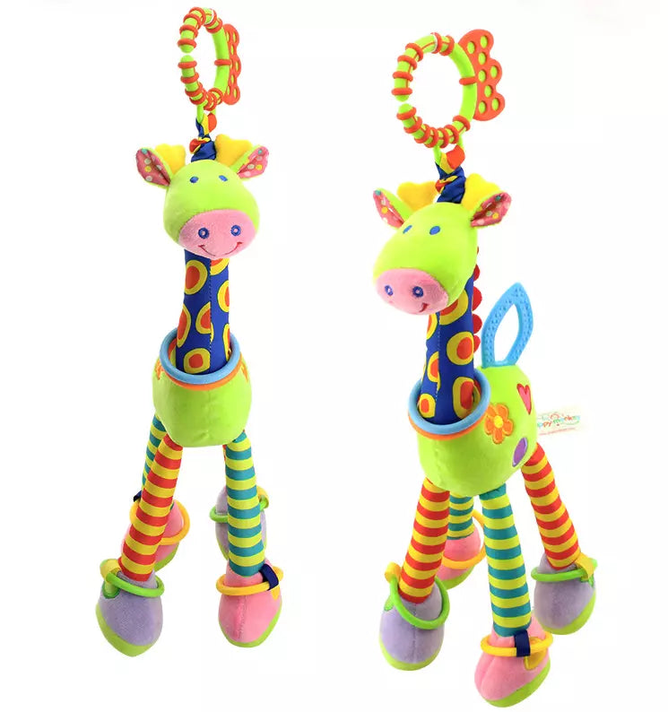 Happy Monkey Plush Pram Toy - Giraffe