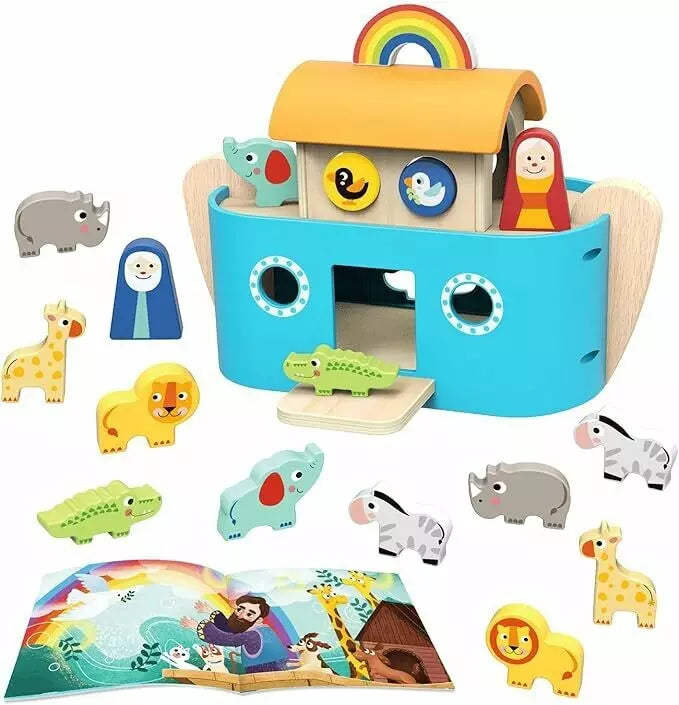 Toooky Toy Wooden Noah's Ark Game Shape Sorter