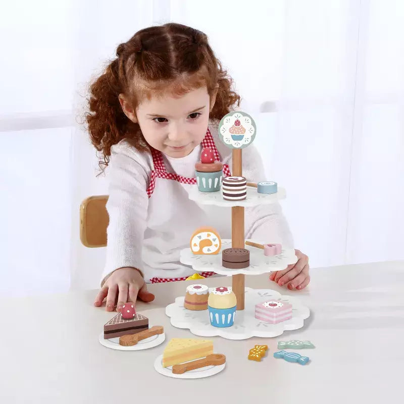 Wooden Dessert Stand – 3-Tier Pretend Play Set