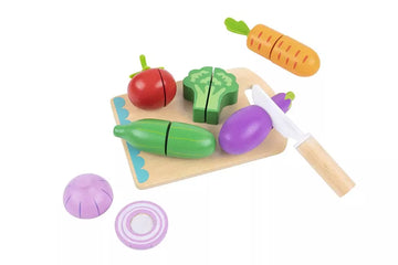 Tooky Toy Wooden Cutting Vegetables Set - 16 Pcs