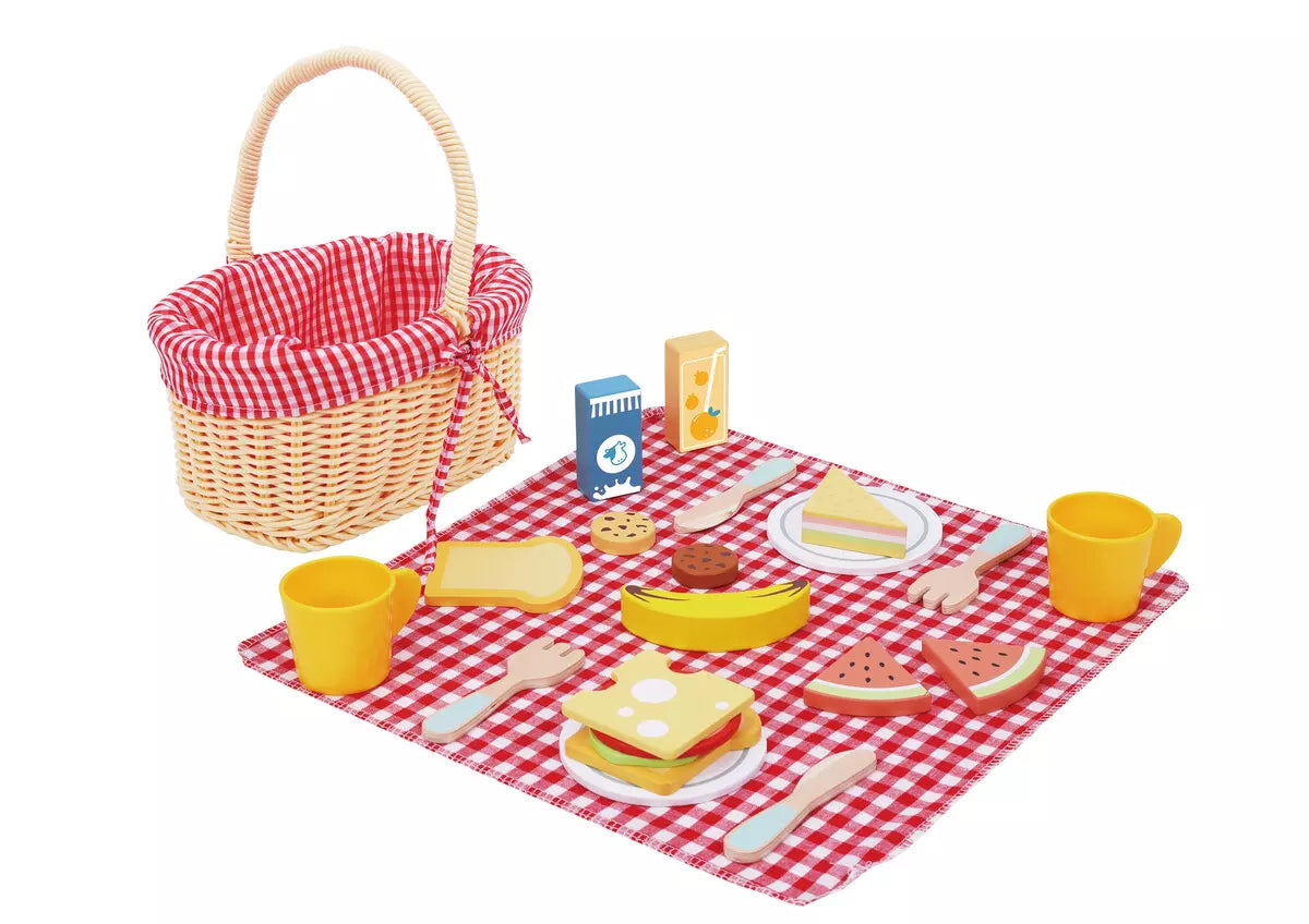 Tooky Toy Pretend Play Picnic Basket Toy Set