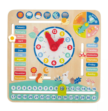 Tooky Toy My Calendar Wooden Season Weather Time Board