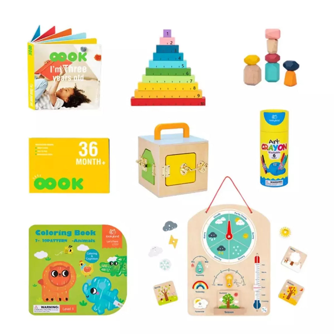Tooky Toy Wooden Educational Play Box 36 months+