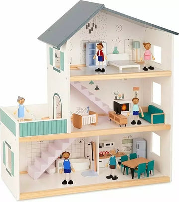 Wooden 3 Storey Pretend Play Dollhouse