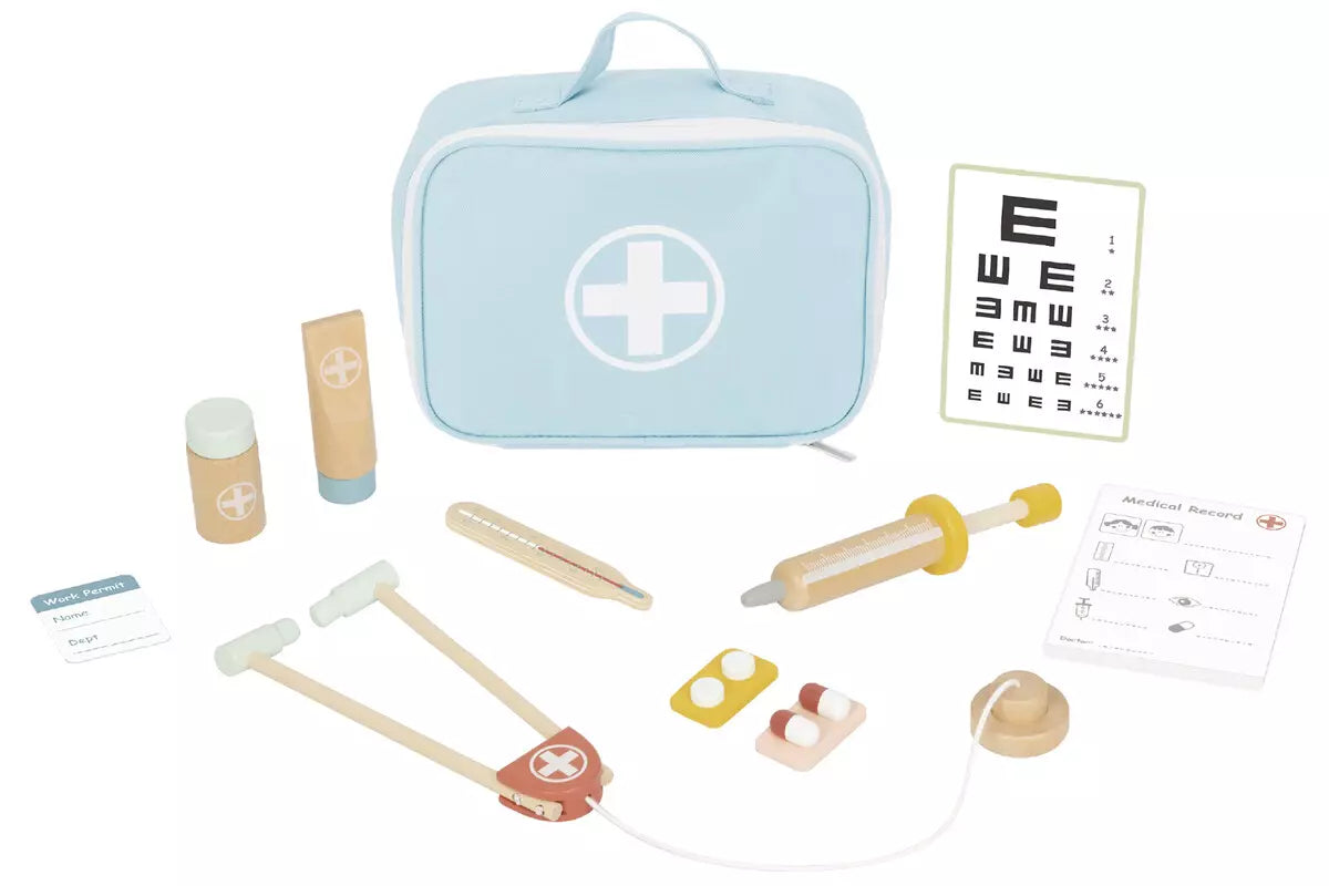 Tooky Toy Little Doctor Wooden Play Set In Carry Bag