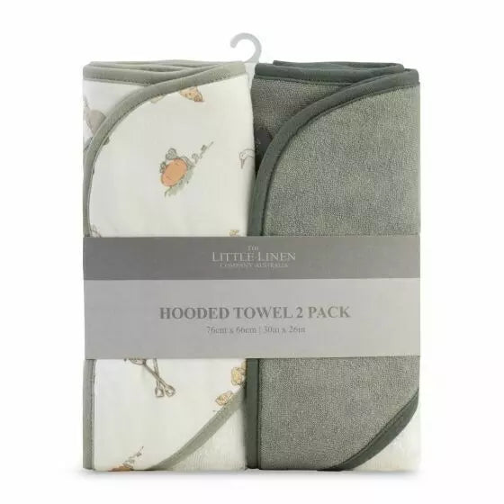 The Little Linen 2 pack Hooded Towel - Farmyard Lamb